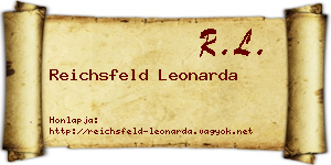Reichsfeld Leonarda névjegykártya